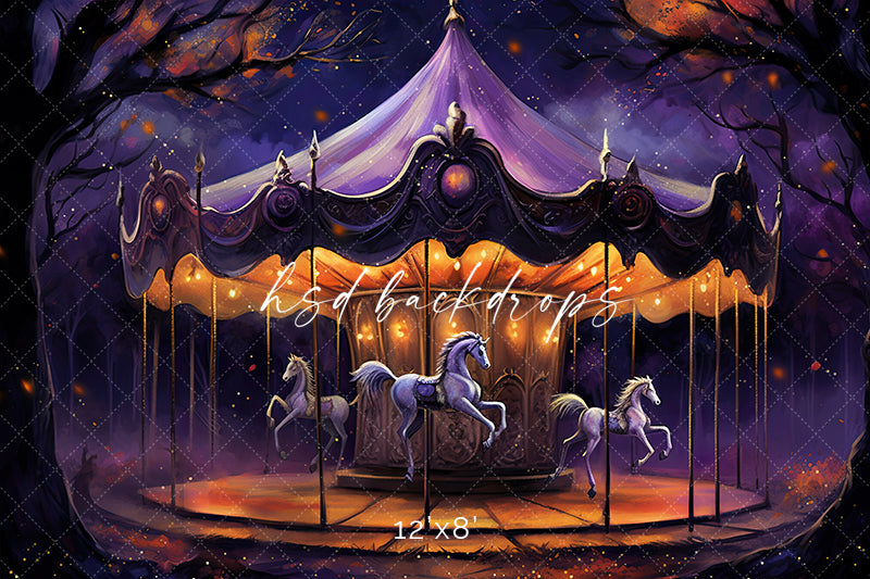 Halloween Horse Carousel - HSD Photography Backdrops 