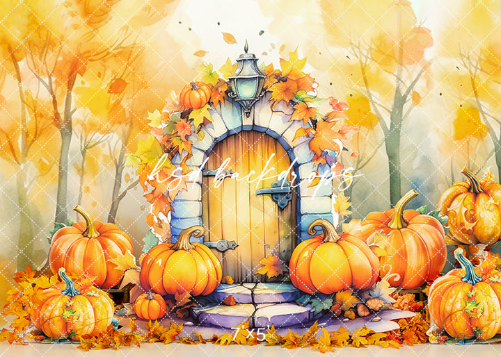 Pumpkin Porch - HSD Photography Backdrops 