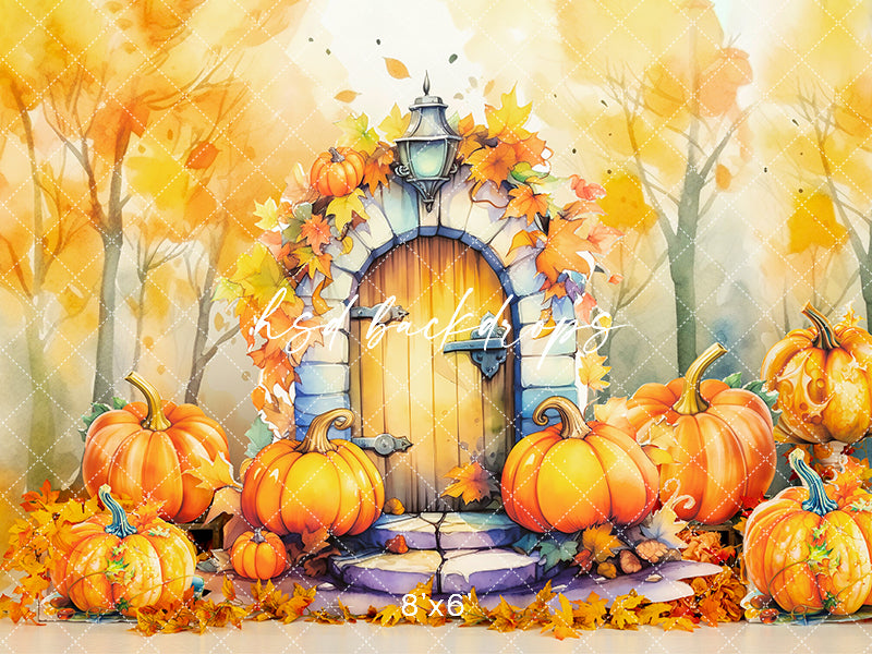 Pumpkin Porch - 8'x6' - HSD Photography Backdrops 