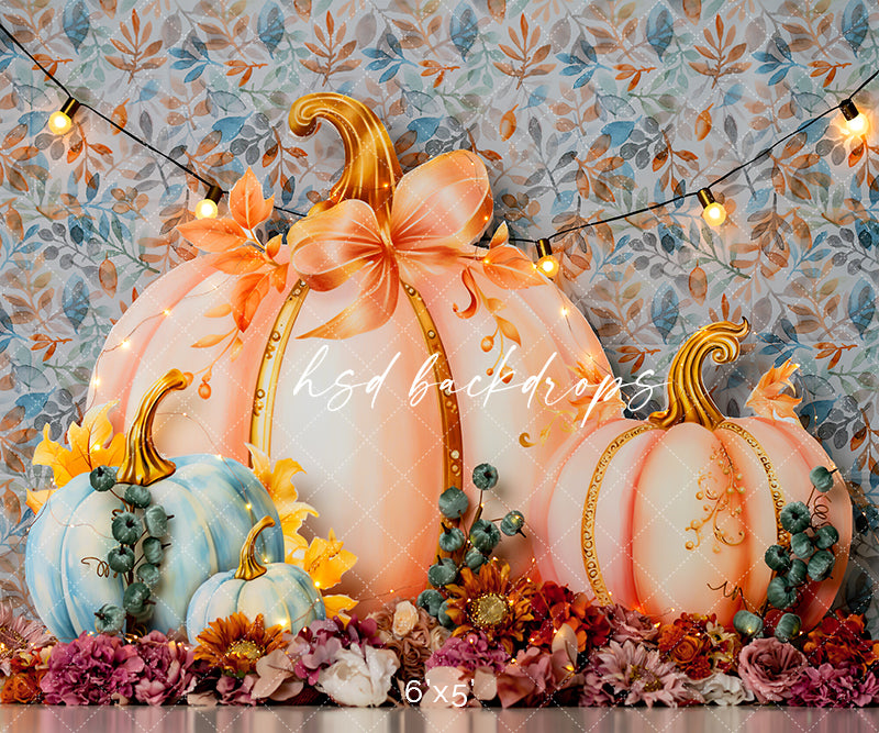 Pretty Little Pumpkin Fall Cake Smash Birthday Backdrop 