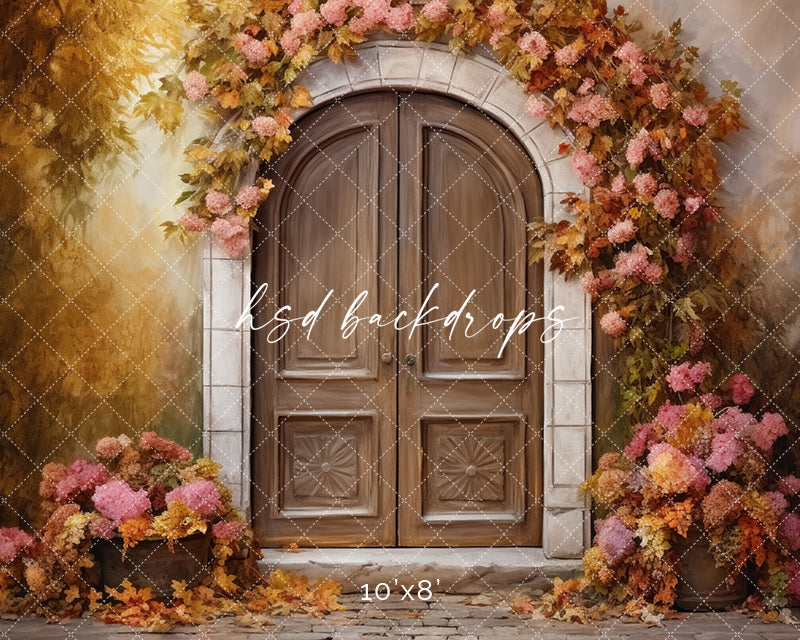 Romantic Autumn Door - HSD Photography Backdrops 