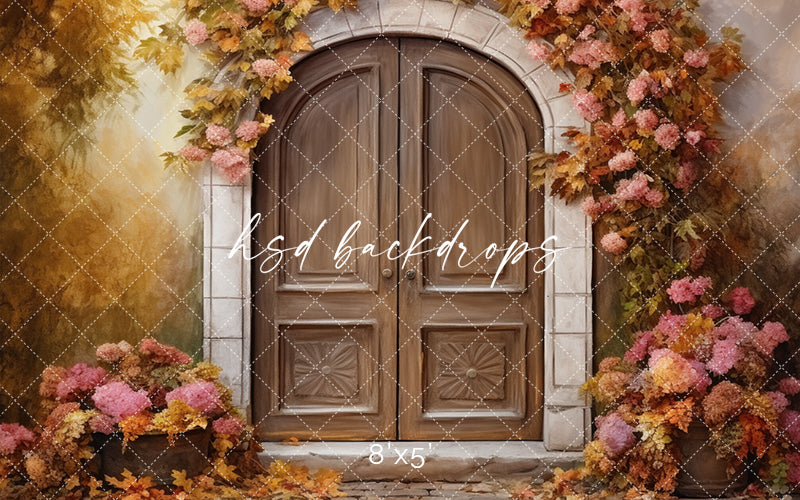 Romantic Autumn Door - HSD Photography Backdrops 