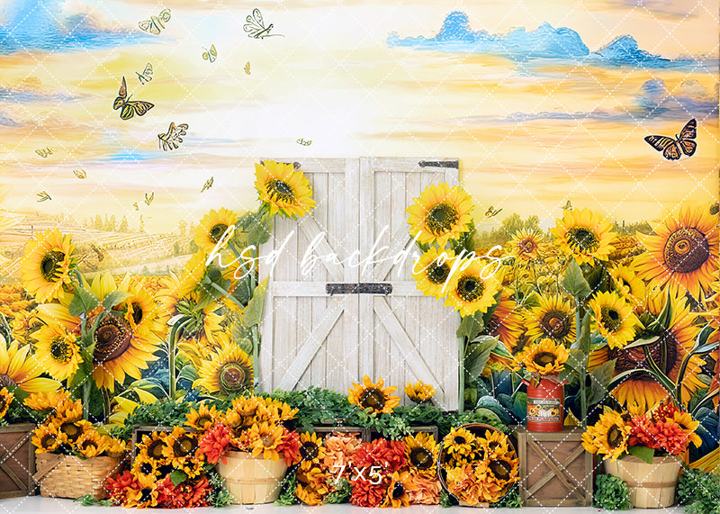 Fall Sunflower Farm Door