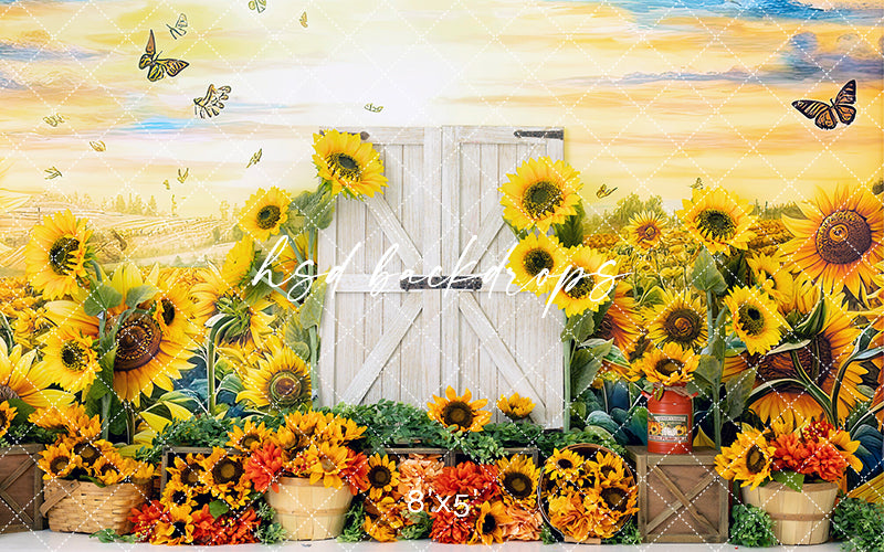 Fall Sunflower Farm Door