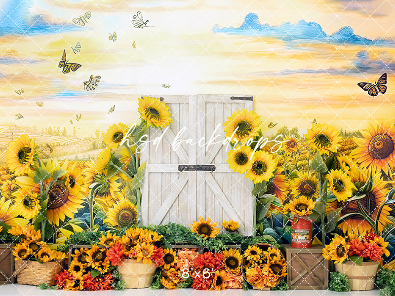 Fall Sunflower Farm Door