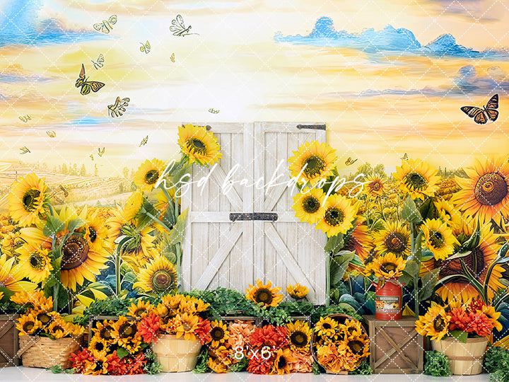 Fall Sunflower Farm Door