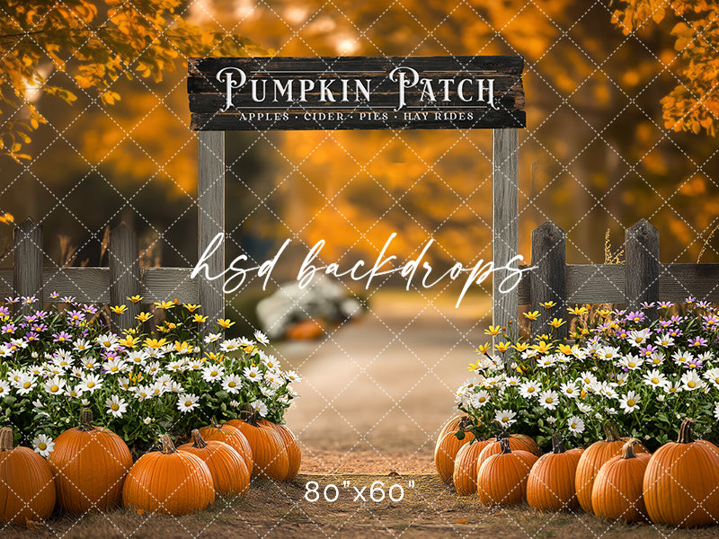 Pumpkin Patch Entrance fall photography backdrop for pictures