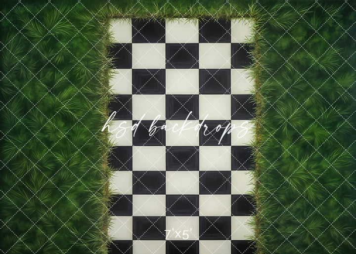 Checkered Pathway Photography Floor Backdrop 