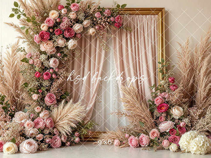 Romantic Roses Floral Frame