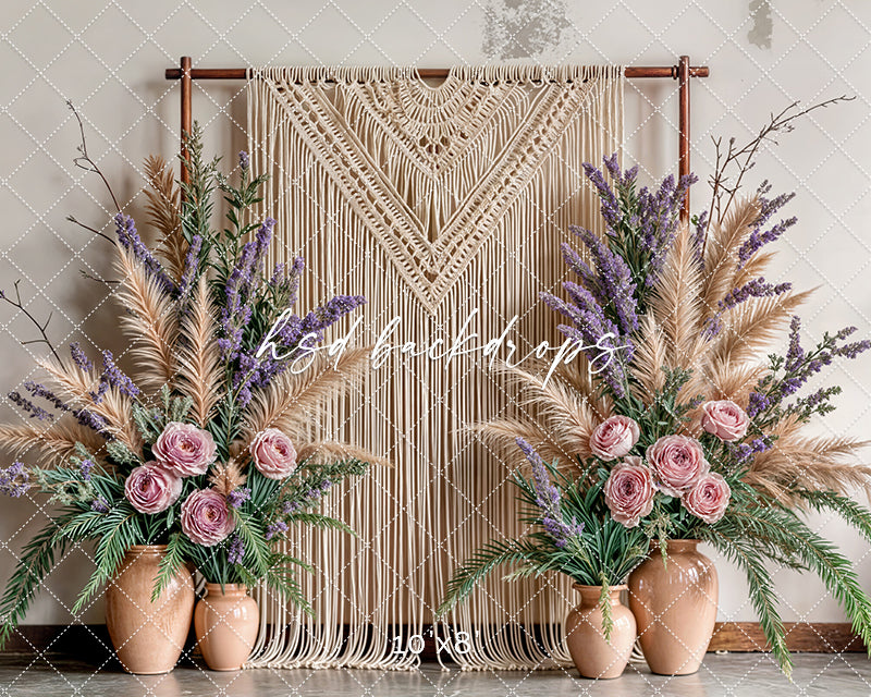 Boho Macrame Wall - Pink Rose