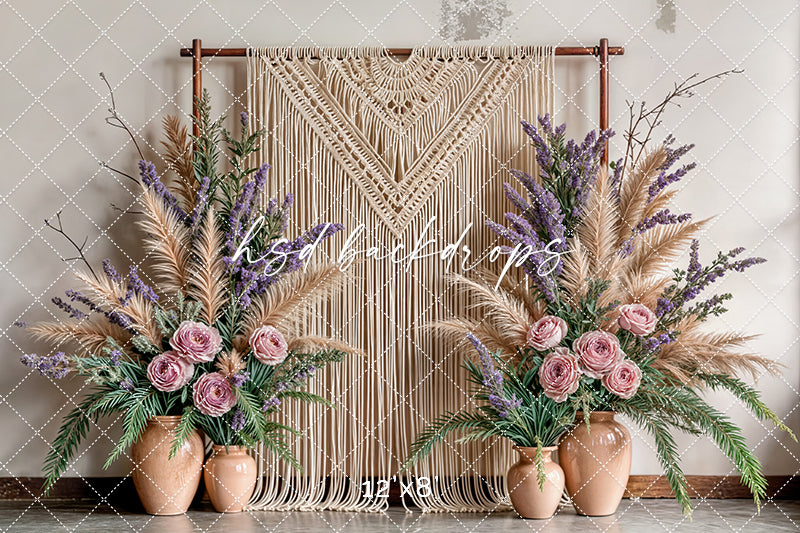 Boho Macrame Wall - Pink Rose