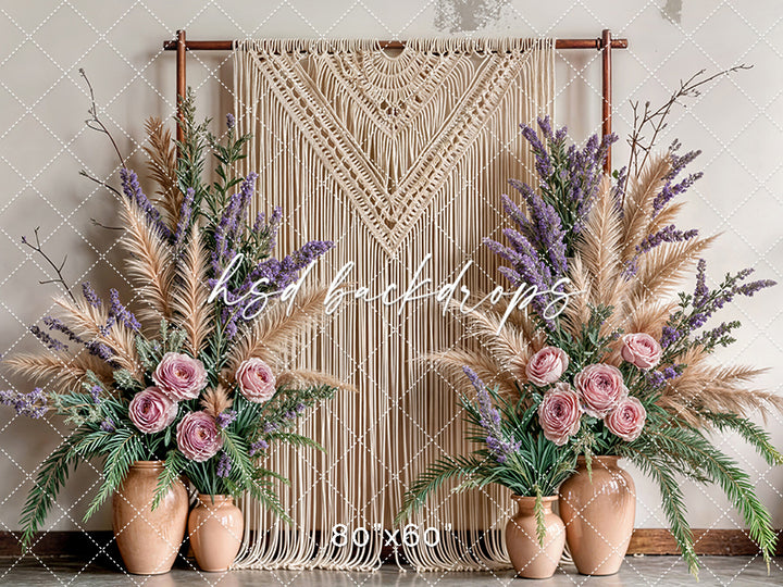 Boho Macrame Wall - Pink Rose