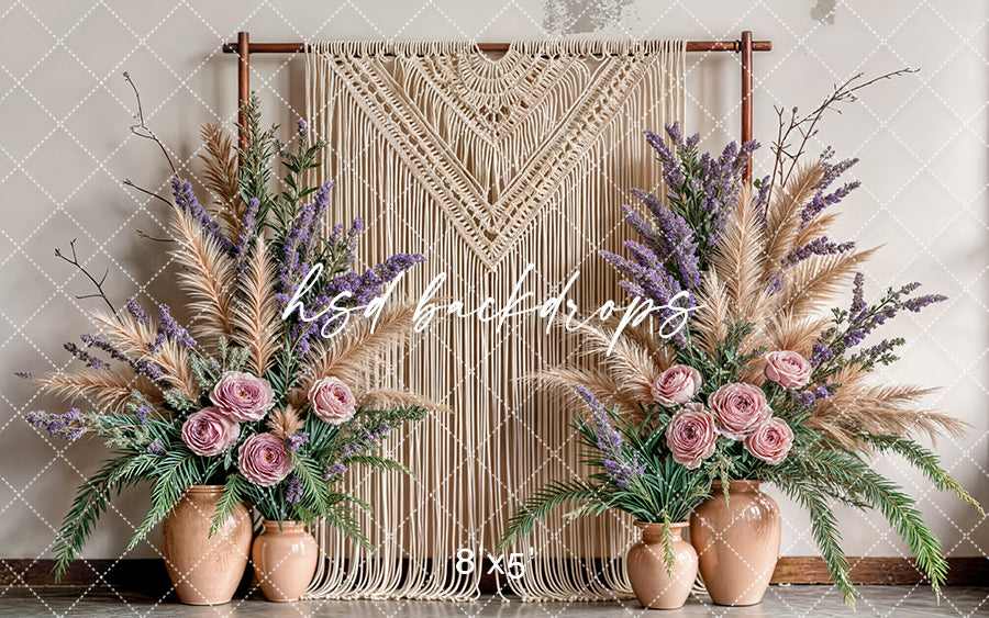 Boho Macrame Wall - Pink Rose