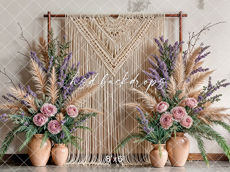 Boho Macrame Wall - Pink Rose