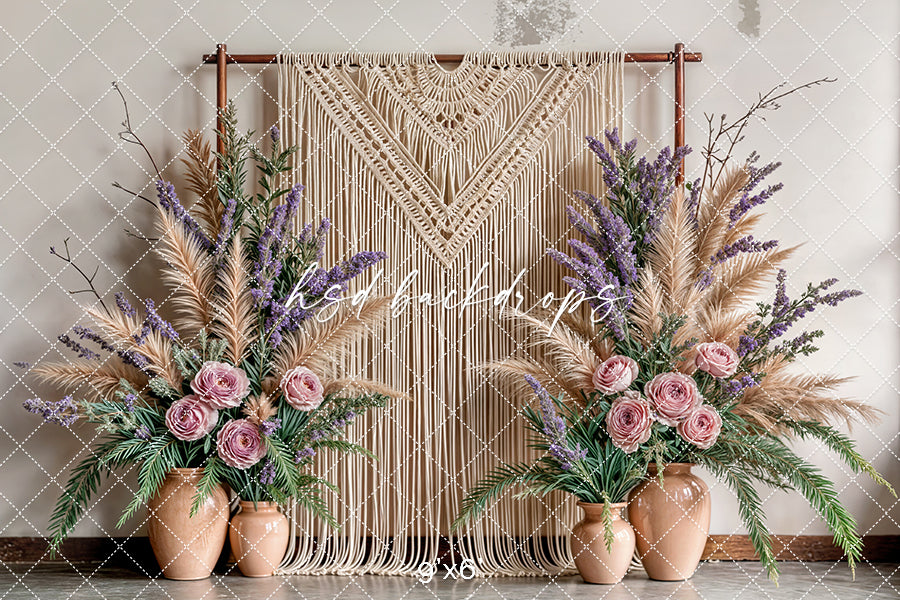 Boho Macrame Wall - Pink Rose