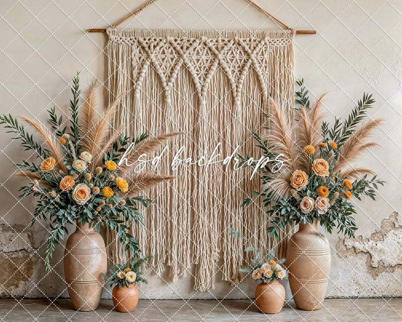 Boho Macrame Wall - Yellow Rose