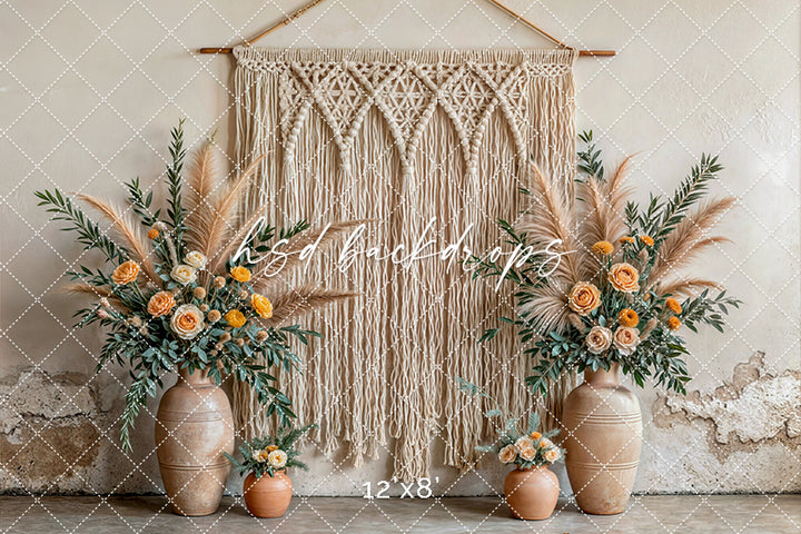 Boho Macrame Wall - Yellow Rose