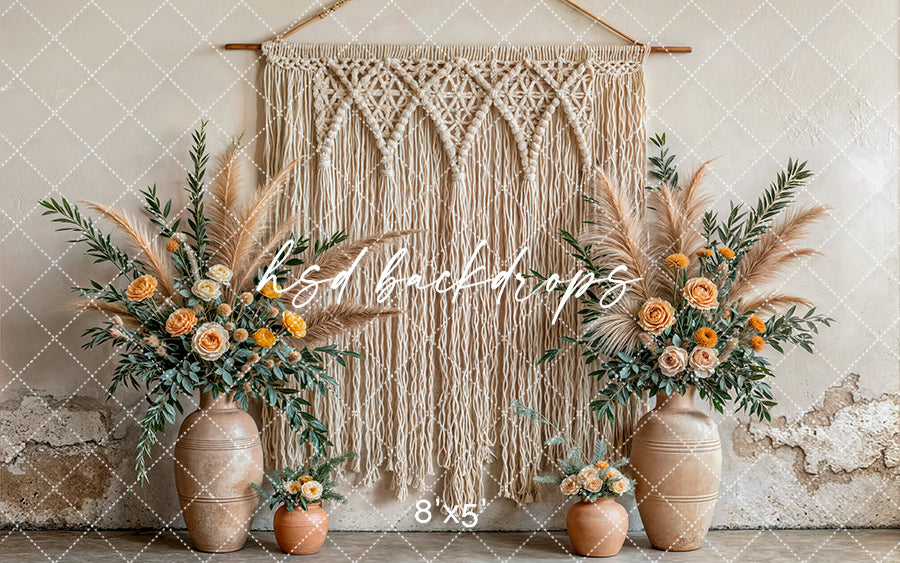 Boho Macrame Wall - Yellow Rose