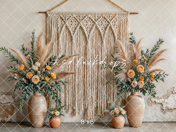 Boho Macrame Wall - Yellow Rose