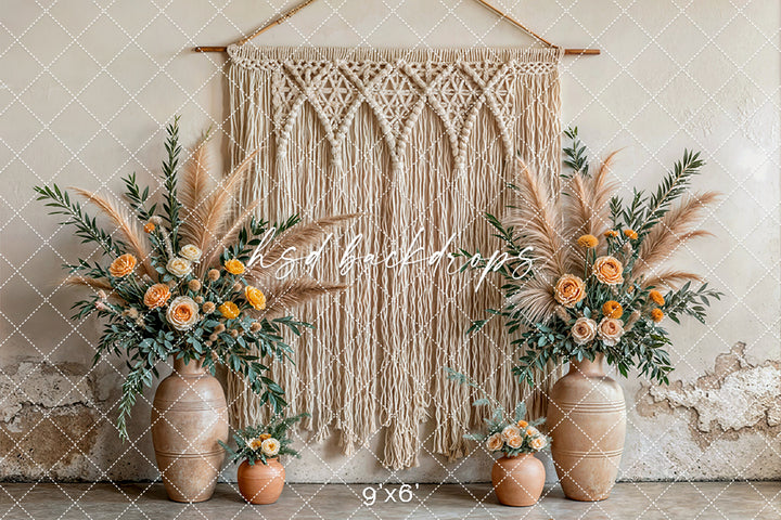 Boho Macrame Wall - Yellow Rose