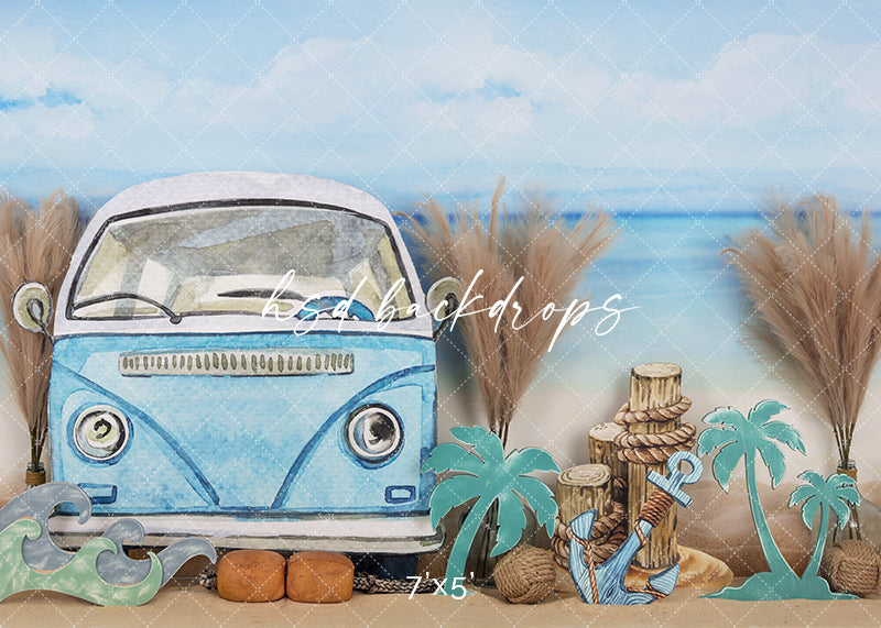 Nautical Beach Photo Backdrop for Little Sailor Cake Smash Photos