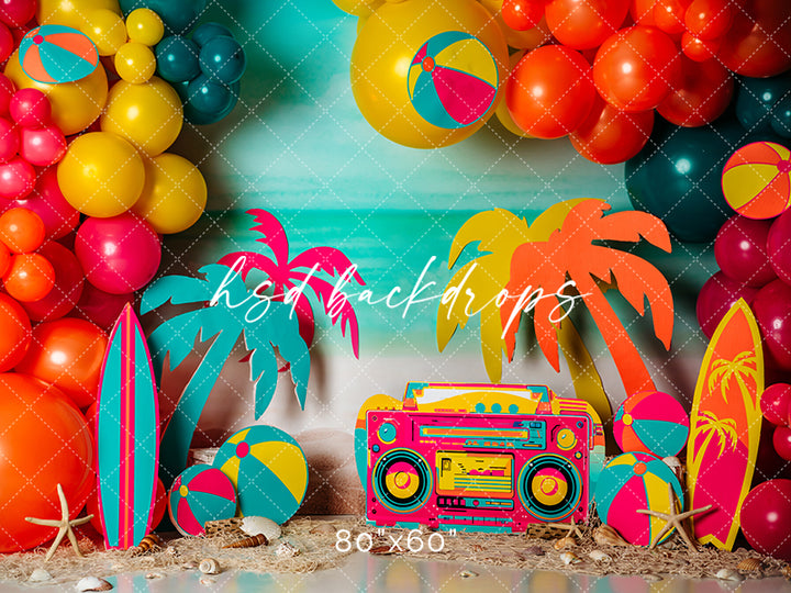 Summer Beach Party Backdrop Photography