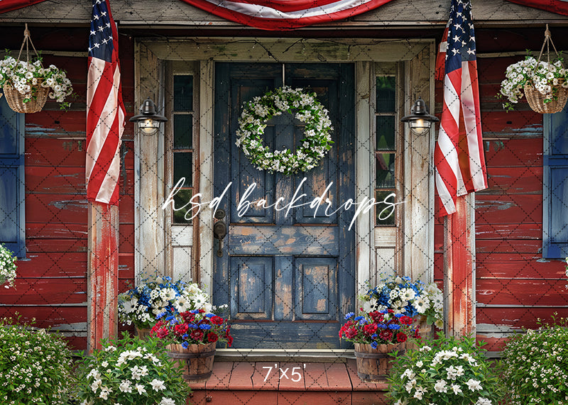 Patriotic Front Porch - HSD Photography Backdrops 