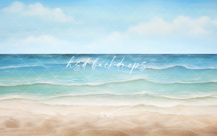 Tropical Seaside Beach Backdrop for Photography | Summer Backdrop