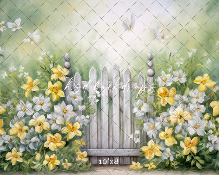 Spring Garden Gate (sweep options) - HSD Photography Backdrops 