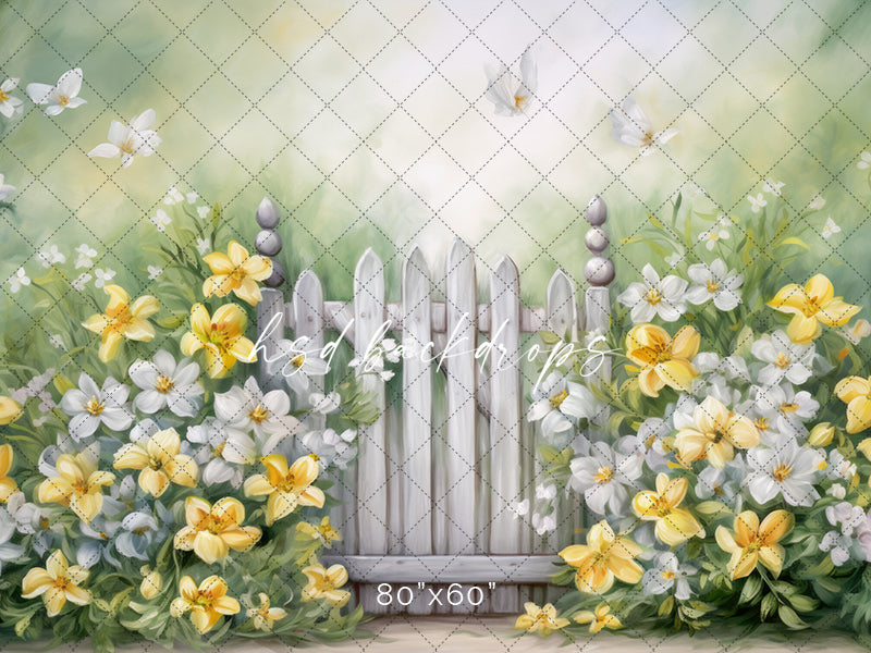 Easter Backdrop for Photography | Spring Garden Gate