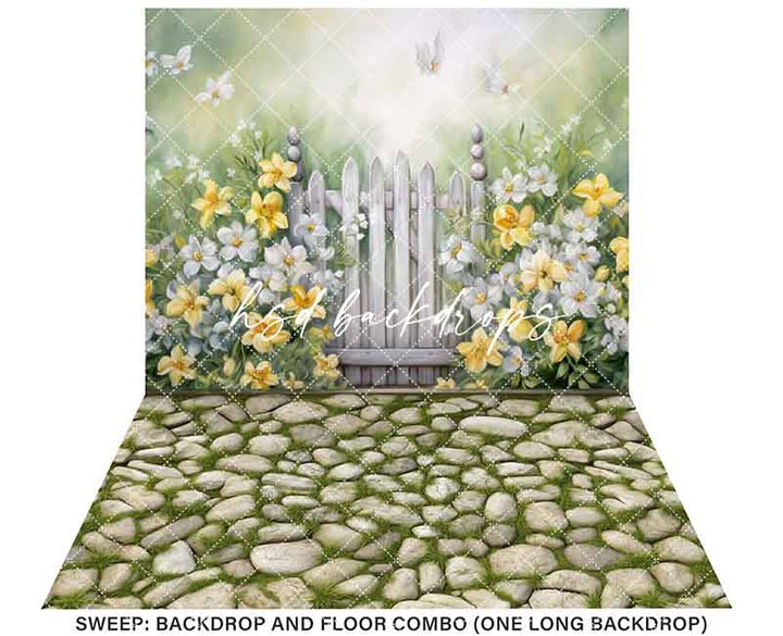 Spring Garden Gate (sweep options) - HSD Photography Backdrops 