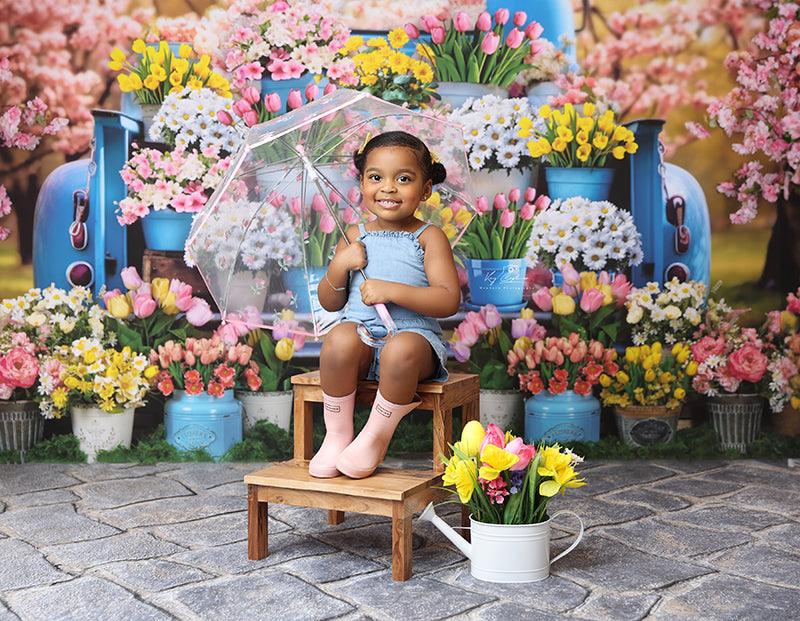 Spring Flower Truck (sweep options) - HSD Photography Backdrops 