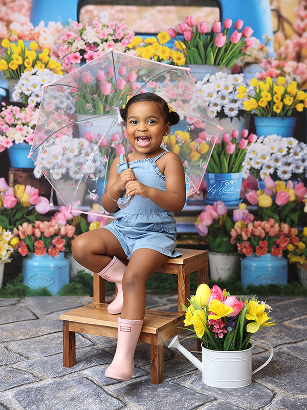 Spring Flower Truck (sweep options) - HSD Photography Backdrops 