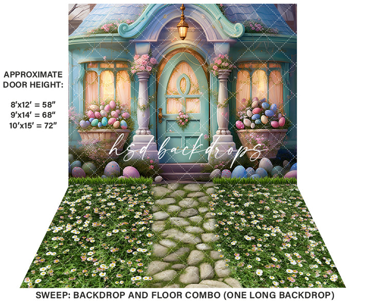 Pastel Easter House (sweep options) - HSD Photography Backdrops 