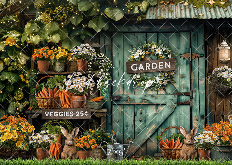 Rustic Garden Shed Door (sweep options) - HSD Photography Backdrops 