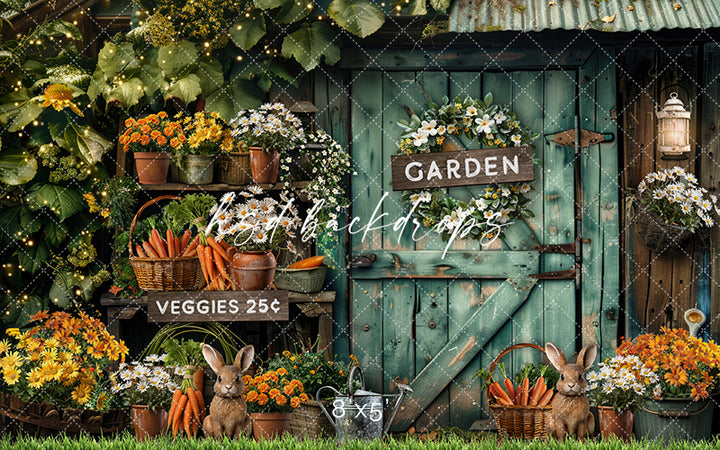 Rustic Garden Shed Door (sweep options) - HSD Photography Backdrops 