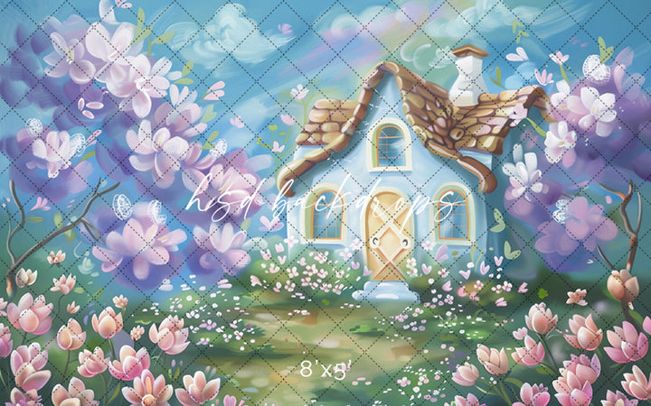 Pretty Pastel Cottage - HSD Photography Backdrops 