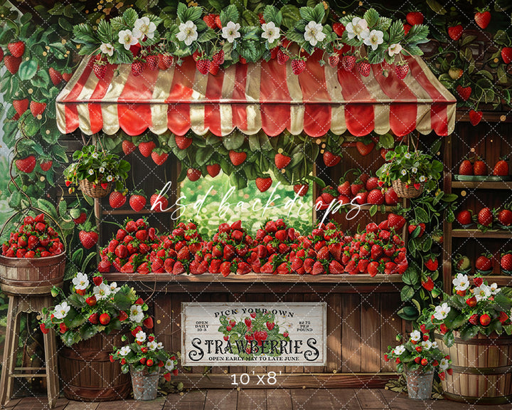 Pick Your Own Strawberries - HSD Photography Backdrops 