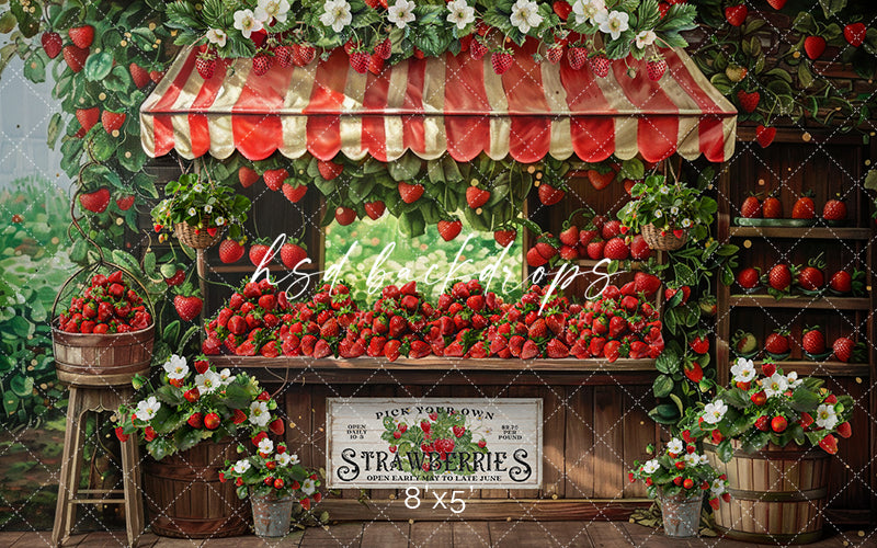 Pick Your Own Strawberries - HSD Photography Backdrops 