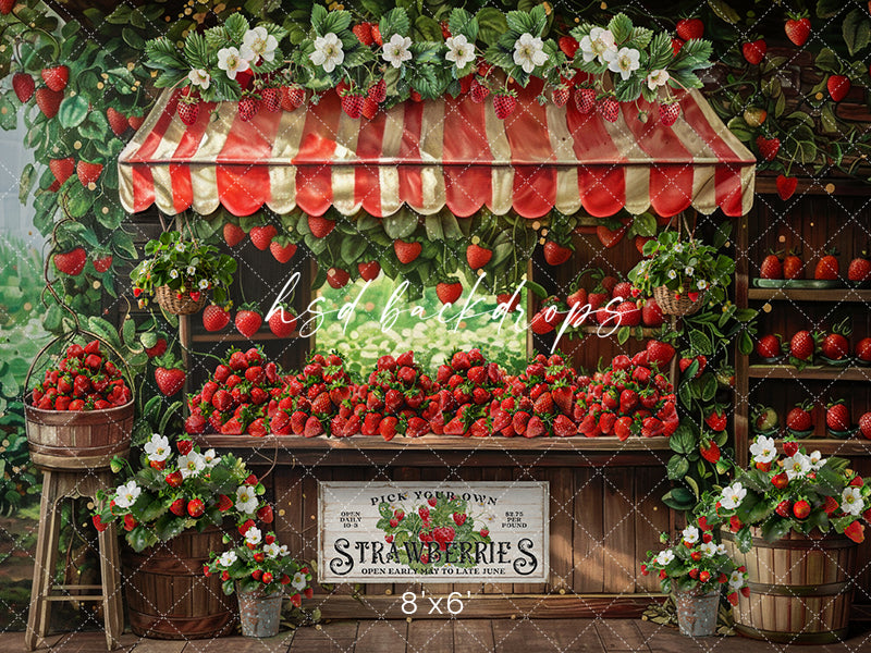 Pick Your Own Strawberries - HSD Photography Backdrops 