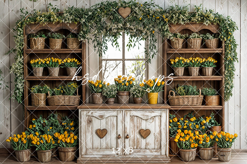 Yellow Tulips Hutch