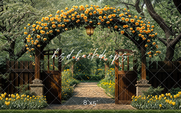 Elegant Yellow Rose Arbor