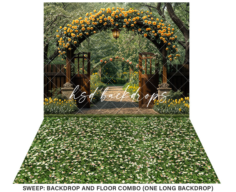 Elegant Yellow Rose Arbor