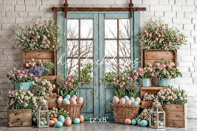 Blooming Easter Barn Doors