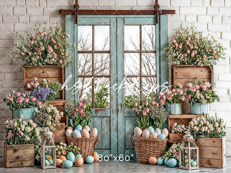 Blooming Easter Barn Doors