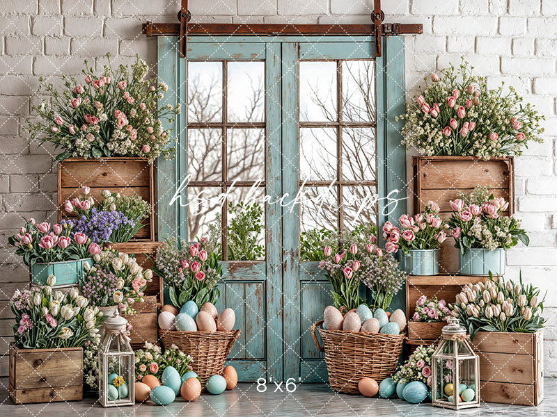 Blooming Easter Barn Doors