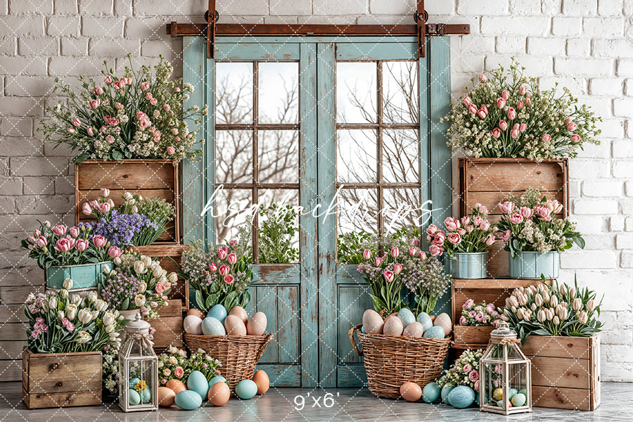 Blooming Easter Barn Doors