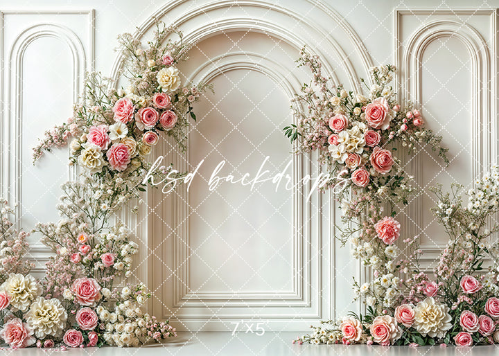 Elegant Pink Rose Arch Wall