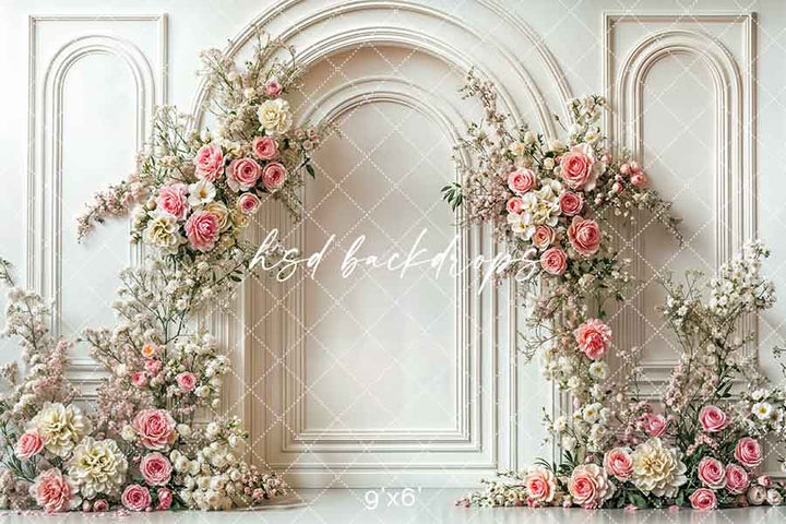 Elegant Pink Rose Arch Wall