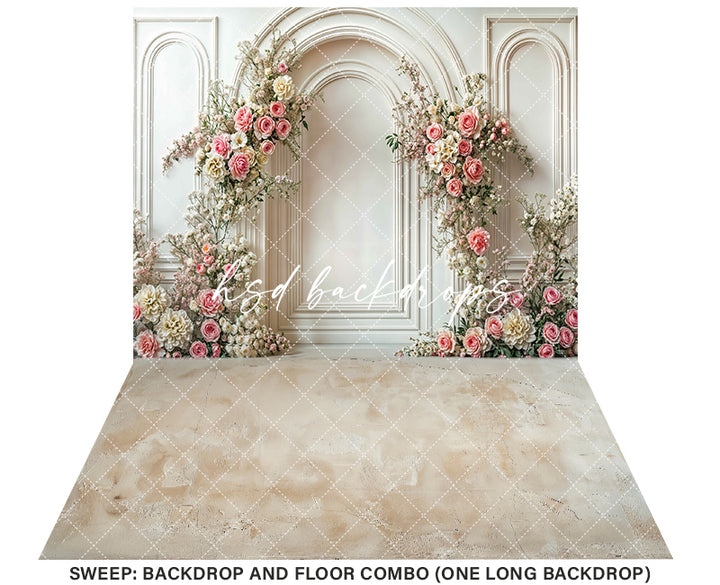 Elegant Pink Rose Arch Wall